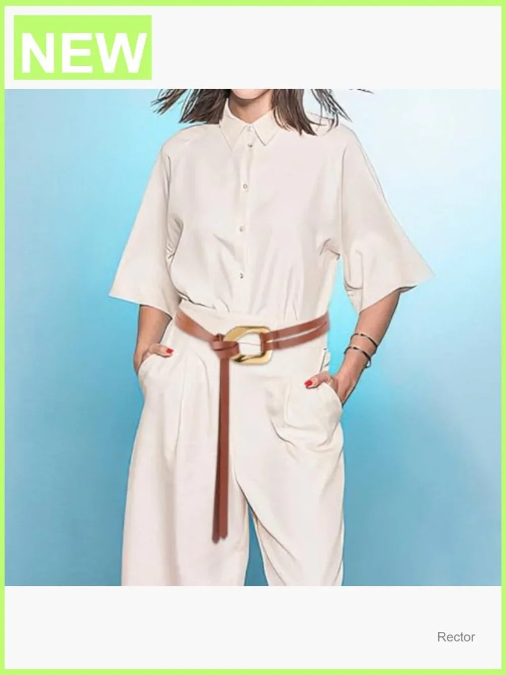 Genuine Leather Double Strap Tie Belt Adjustable Cowhide Skinny Waistband with